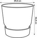 Elho Greenville Round Pot & Base LIVING BLACK 40cm