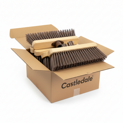 Castledale 10" Stiff Brush Head | Socket | Synthetic Bristles | Brown | CD-3006