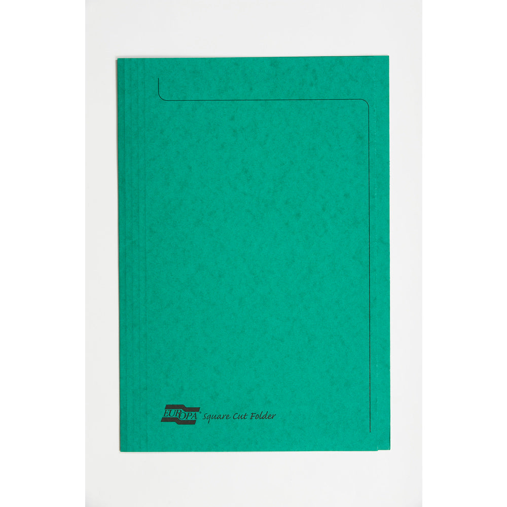 Europa Square Cut Folder Pressboard A4 265gsm Green (Pack 50) - 4823Z
