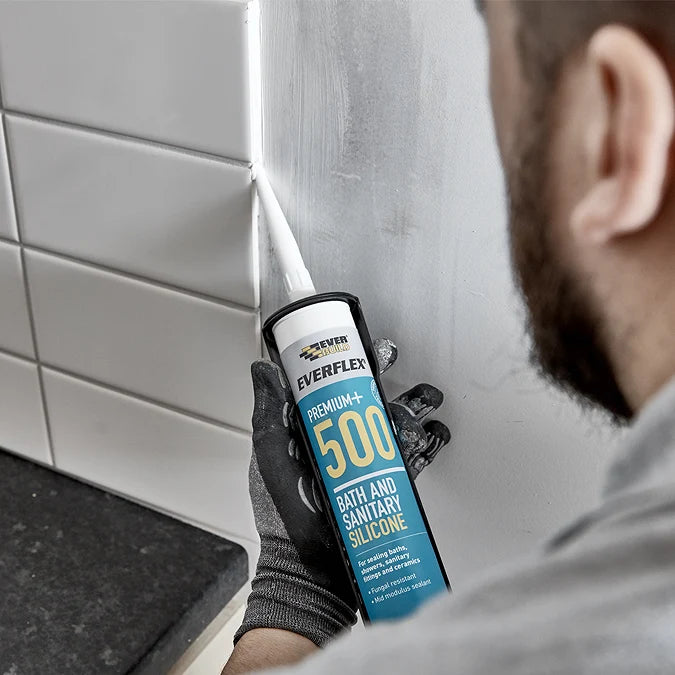 Everbuild Everflex 500 Bath And Sanitary Silicone White – 295Ml Cartridge
