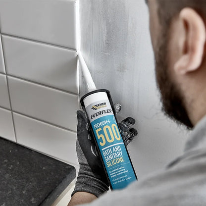 Everbuild Everflex 500 Bath And Sanitary Silicone White – 295Ml Cartridge