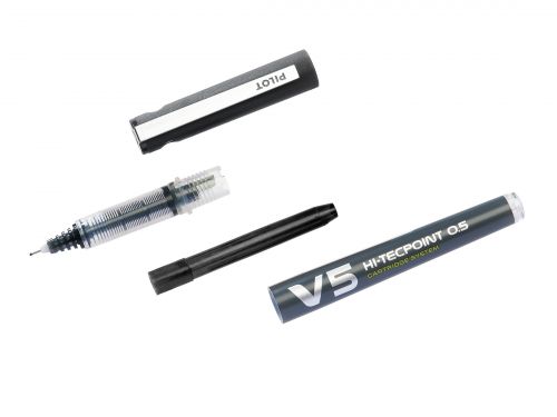 Pilot V5 Cartridge Rollerball Pen Fine Line Black (10 Pack) 4902505442780