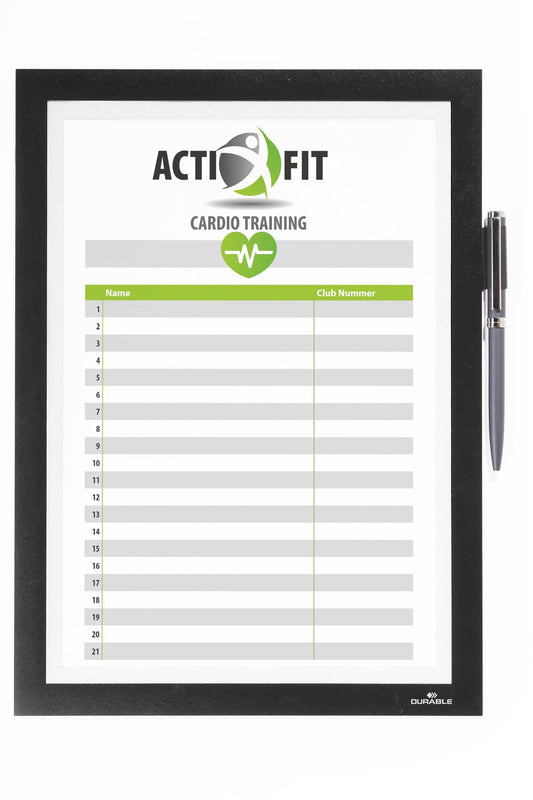 Durable Duraframe Note Magnetic Display Frame Self Adhesive A4 Black - 499301