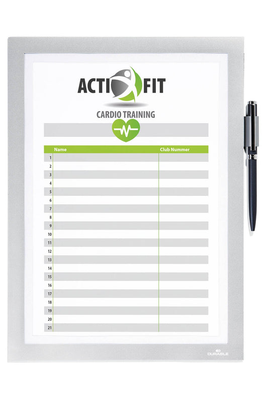 Durable Duraframe Note Magnetic Display Frame Self Adhesive A4 Silver - 499323