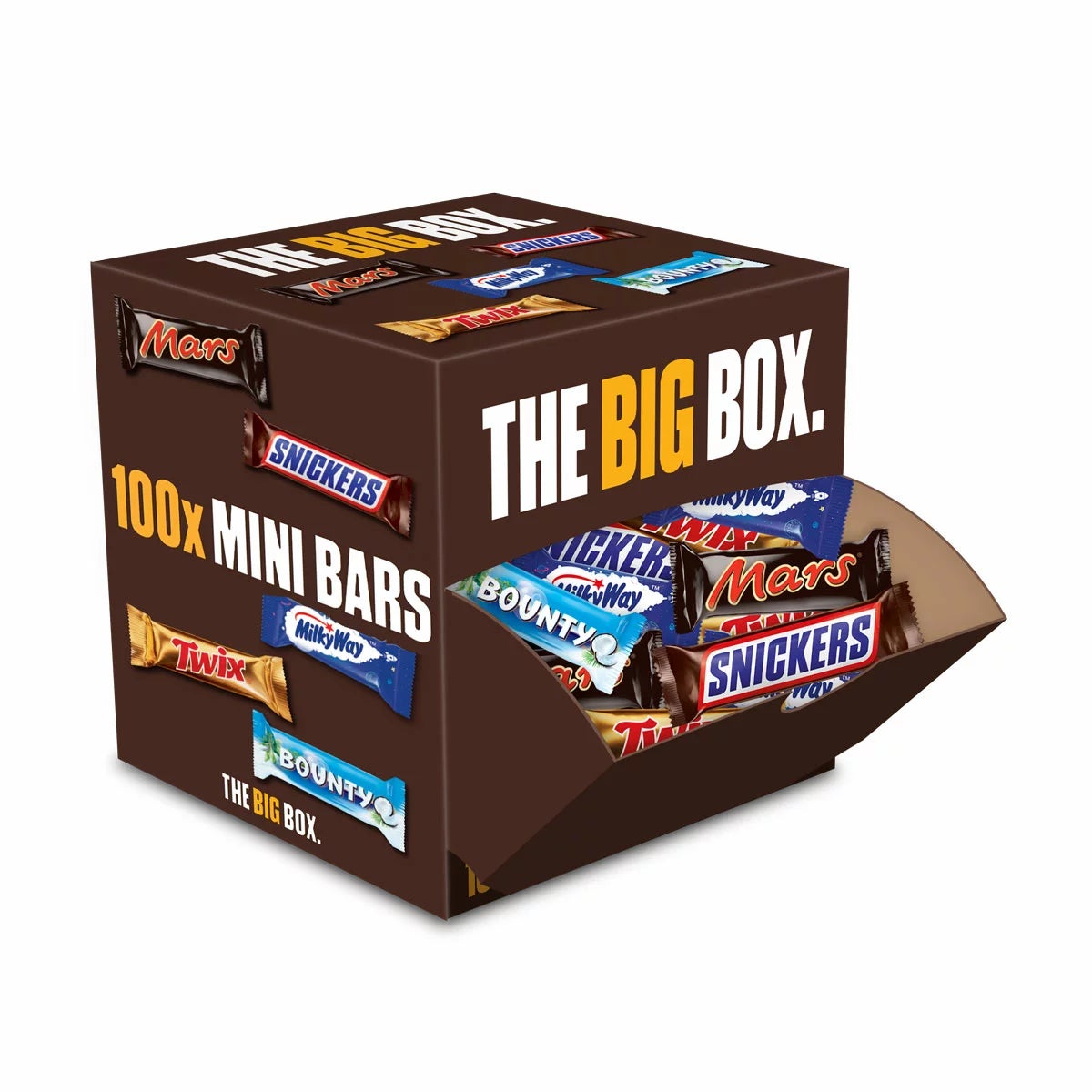Mars The Big Box Fun Size Chocolate Bars | 1 x 100 Bars | 1.9kg Multipack | Snickers, Bounty, Twix, Bounty etc.