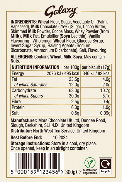 Galaxy Milk Chocolate Digestive Biscuits 300g