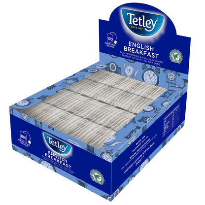 Tetley English Breakfast String & Tag Tea Bags 100s - UK BUSINESS SUPPLIES