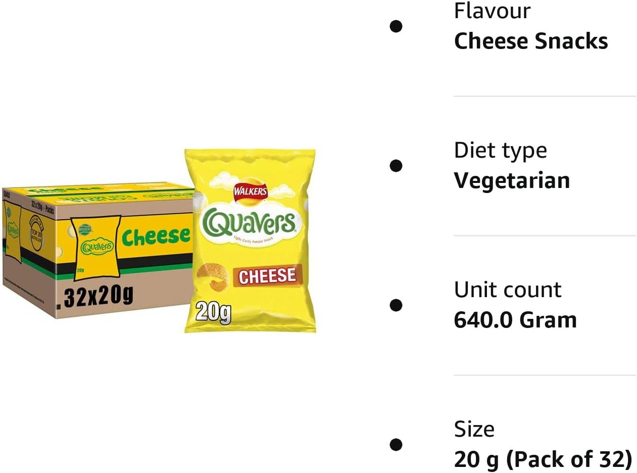Walkers Quavers 20g (Pack of 32)