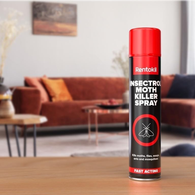 Rentokil Insectrol Moth Spray 300ml – Fast-Acting aerosol eliminates Moths & Larvae. Protects Clothes & Home.
