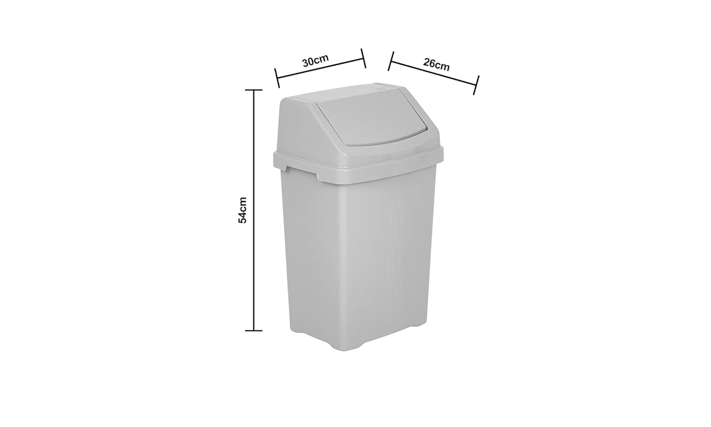 Wham Casa 25 Litre Swing Bin Silver/Grey