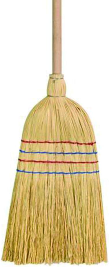Elliott Traditional Wooden Straw Corn Broom Brown