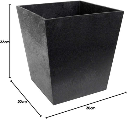 Primeur Eco Garden 33Cm Sonata Recycled Rubber Plant Pot Slate