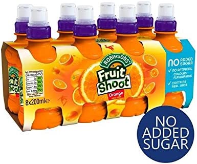 Robinsons Fruit Shoots Orange Flavoured Juice Drink 4 x 200ml *NO ADDED SUGAR* - UK BUSINESS SUPPLIES
