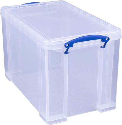 Really Useful 24L Plastic Storage Box With Lid W465xD270xH290mm Clear