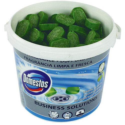 Domestos Professional 150 Urinal Blocks 3kg | Channel Blocks | Green Urinal Blocks