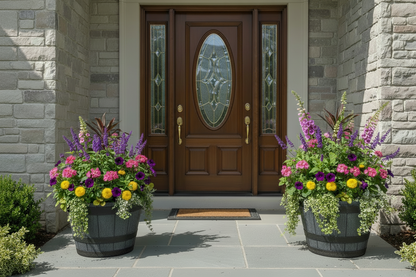 Fixtures Half Barrel Cask Grey 40cm x 27cm Medium Planter