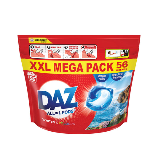 Daz ALL in 1 PODS® Washing Capsules, Whites & Colours, 56 Washes