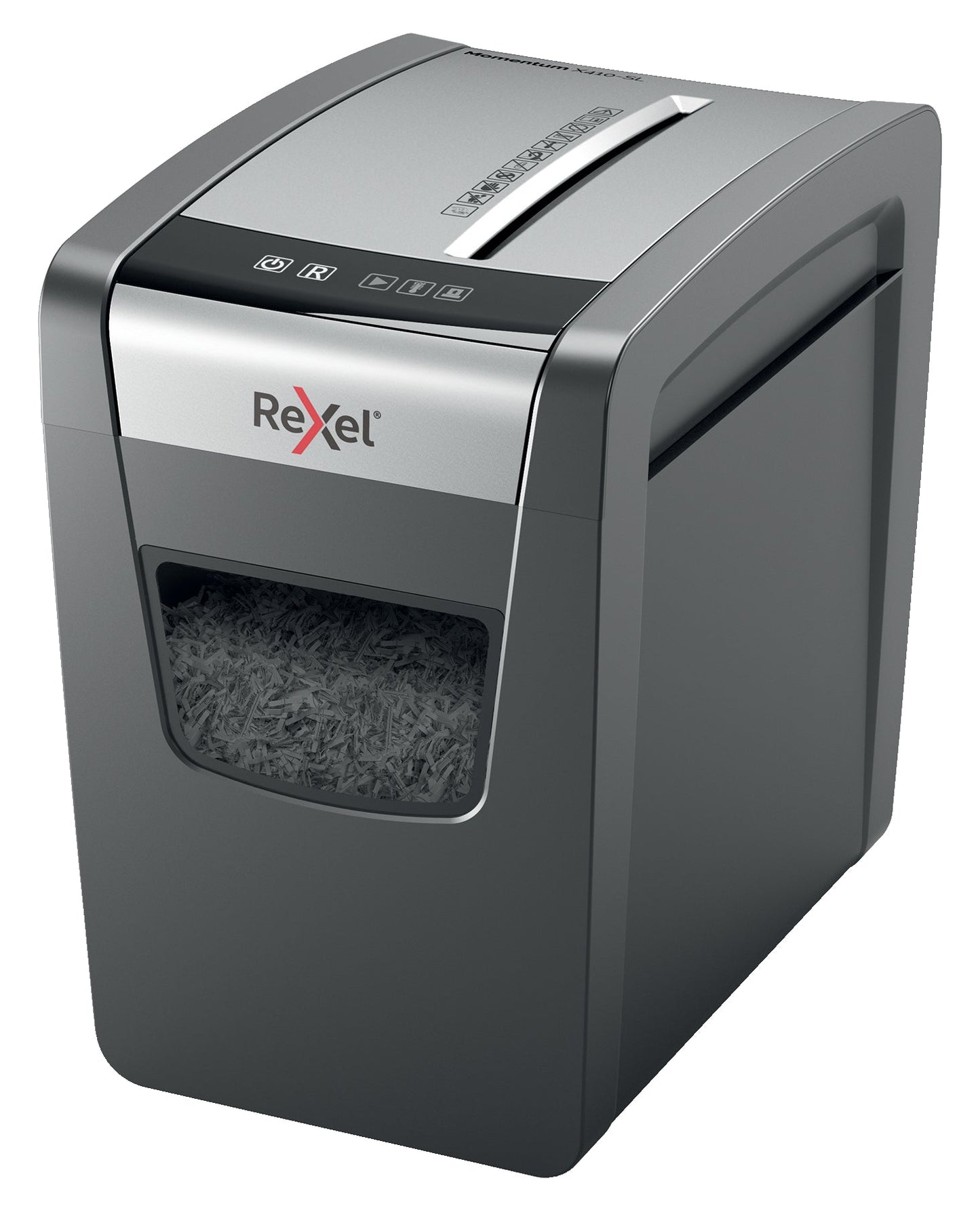 Rexel Momentum X410-SL Slimline Cross Cut Shredder 23 Litre 10 Sheet Black 2104573