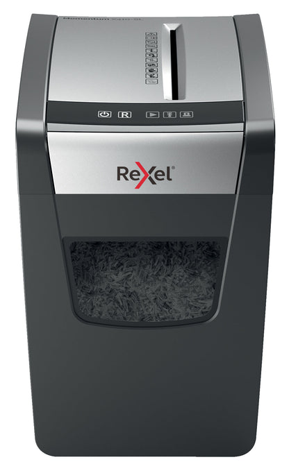 Rexel Momentum X410-SL Slimline Cross Cut Shredder 23 Litre 10 Sheet Black 2104573