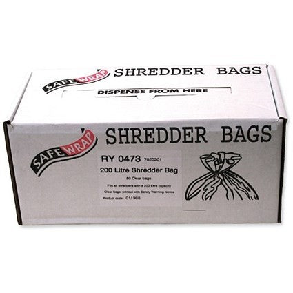 Safewrap Shredder Bag 200 Litre {Pack 50}