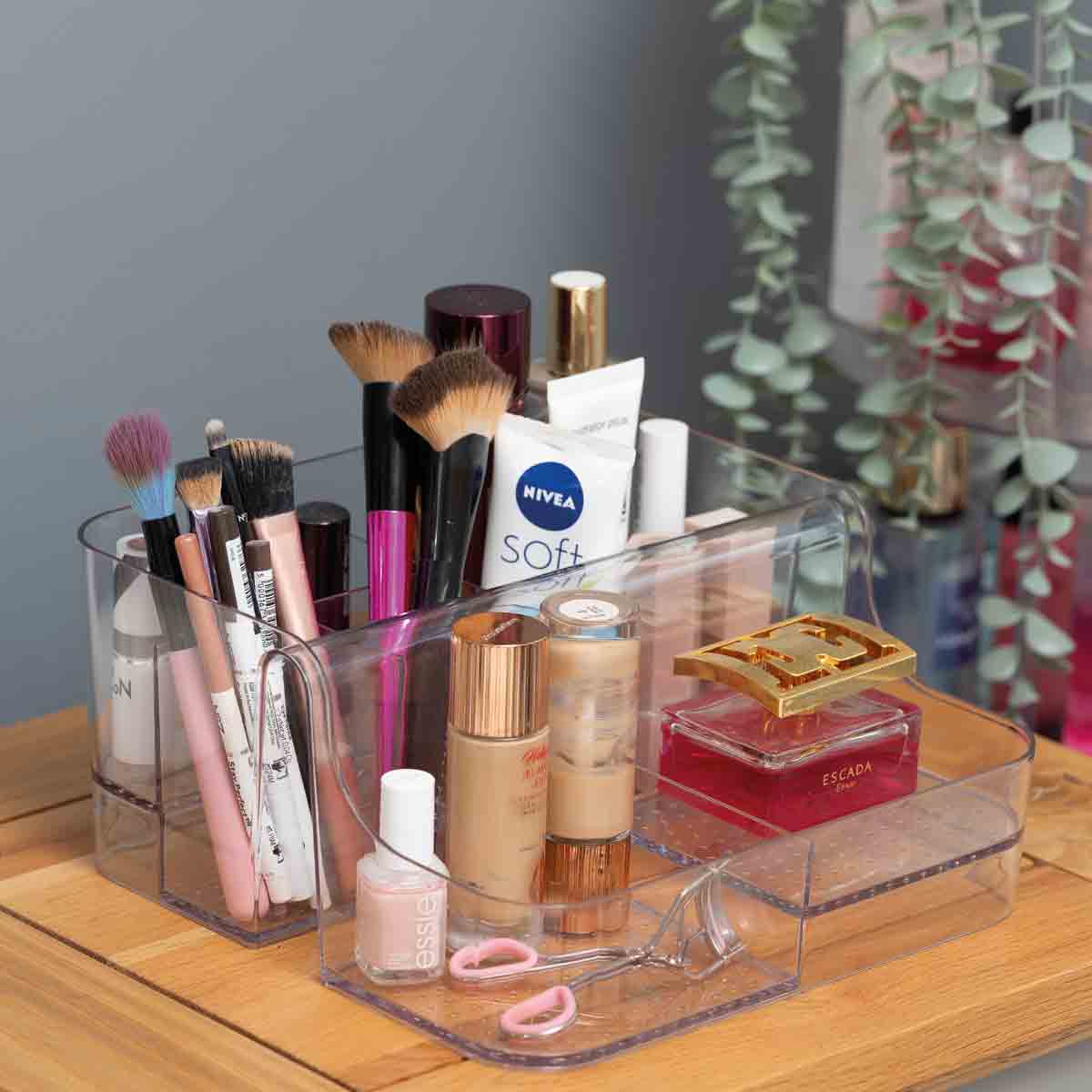 Addis Acrylic 6 Compartment Organiser | Cosmetics , Stationery Tea & Coffee | 1 x 6 Compartment