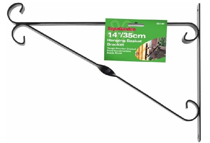 14 inch Hanging Basket Bracket BLACK
