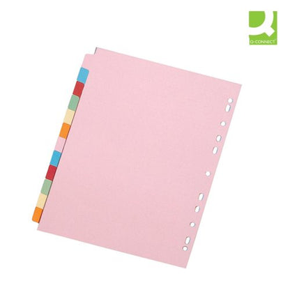 Q-Connect 12-Part Subject Divider Multi-punched A4 KF01515