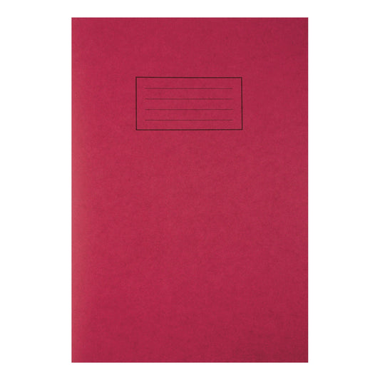 Silvine Exercise Book Ruled and Margin 80 Pages A4 Red Ref EX107 (Pack 10) - UK BUSINESS SUPPLIES