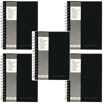 Pukka Pad Feint Ruled Wirebound Notebook A5 (5 Pack) SBWRULA5