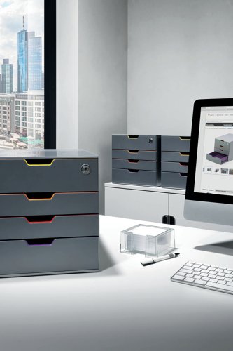 Durable VARICOLOR SAFE 4 Drawer Lockable GDPR Colour Coded Desktop Storage A4+ 760627
