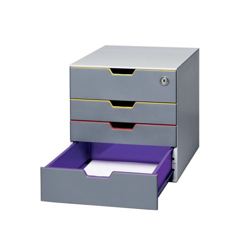 Durable VARICOLOR SAFE 4 Drawer Lockable GDPR Colour Coded Desktop Storage A4+ 760627