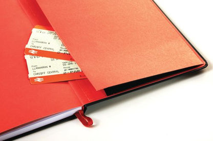 Black n' Red Casebound Hardback Notebook Ruled A5 Black 400033673