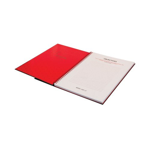 Black n' Red Wirebound Ruled Perforated Hardback Notebook A4 (Pack of 5) 100102248