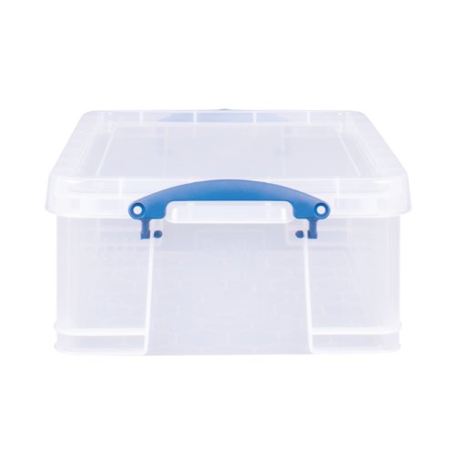 Really Useful 18L Plastic Storage Box with Lid L480xW390xD200mm CD/DVDs Clear EBCCD