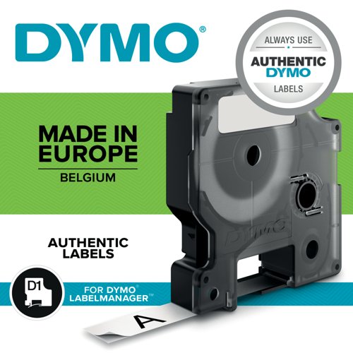 Dymo 45808 D1 LabelMaker Tape 19mm x 7m Black on Yellow S0720880