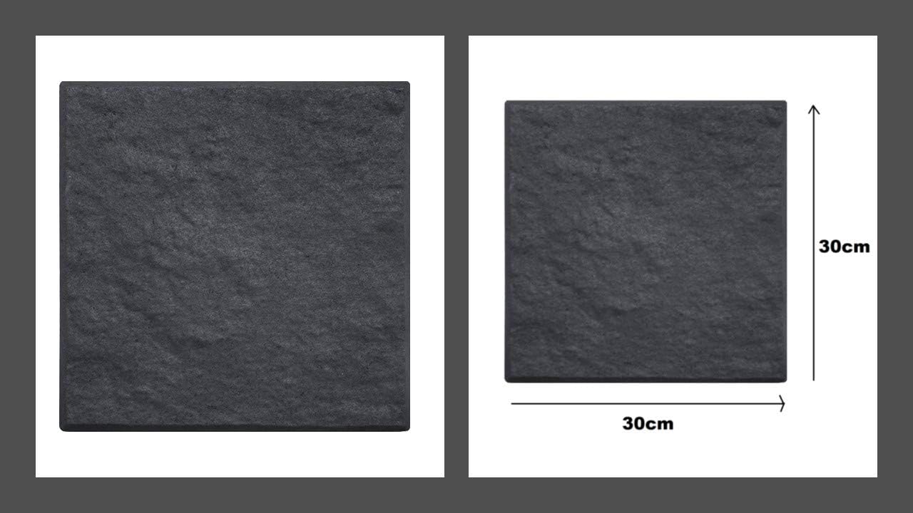 Primeur Recycled Square Recycled Rubber Stepping Stone, Slate, 30 x 30cm