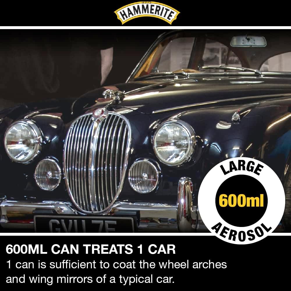 Hammerite Stone Chip Shield Underbody Black Metal Paint  600Ml Aerosol