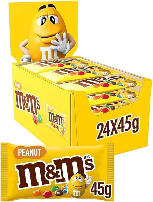 M&M Chocolate Peanuts 24 x 45g Bags