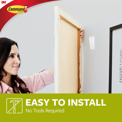 3M Command Large Canvas Hanger Hook | 1 Hook and 2 Adhesive Strips | White | Upto 1.3kg