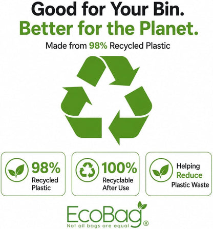 EcoBag Extra Strong | Heavy Duty Refuse Sacks |  100L Capacity | 33 Microns | 20 Pack Roll