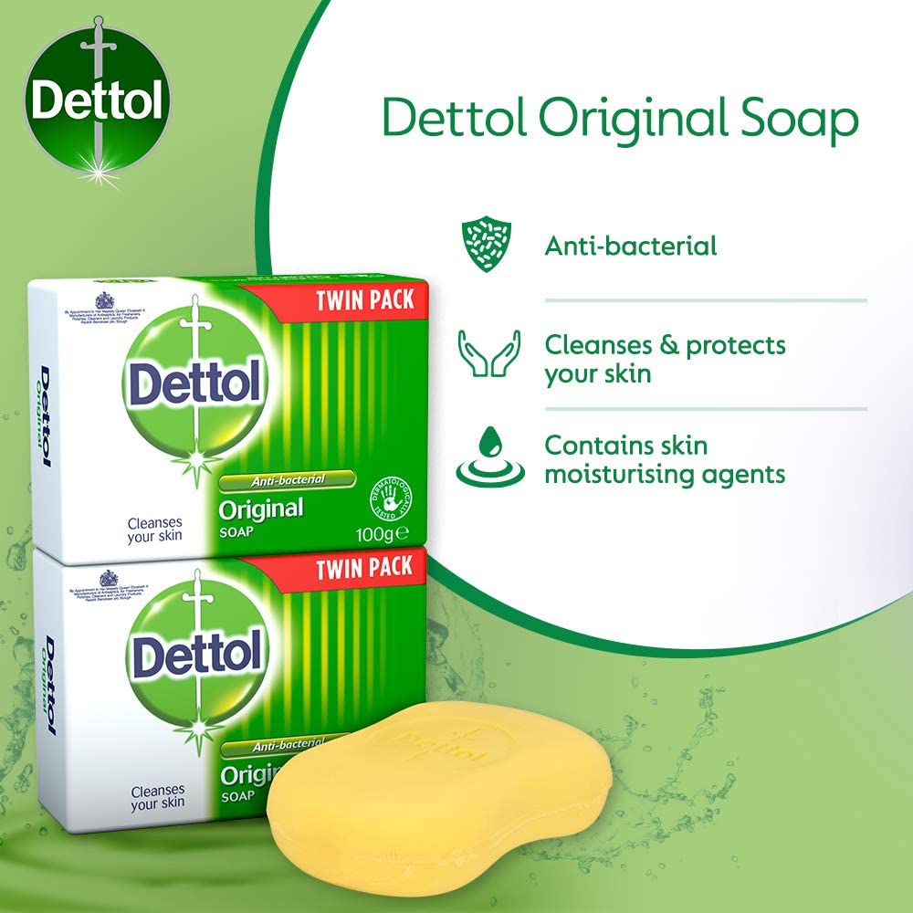 Dettol Antibacterial Original Soap 2x100g - UK BUSINESS SUPPLIES