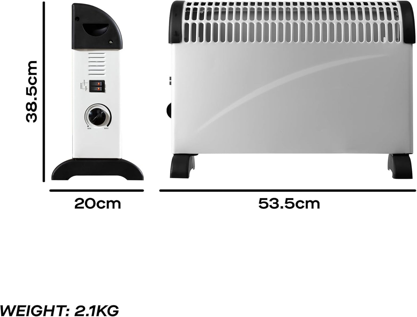 Daewoo Branded Convector Heater 2000w - White
