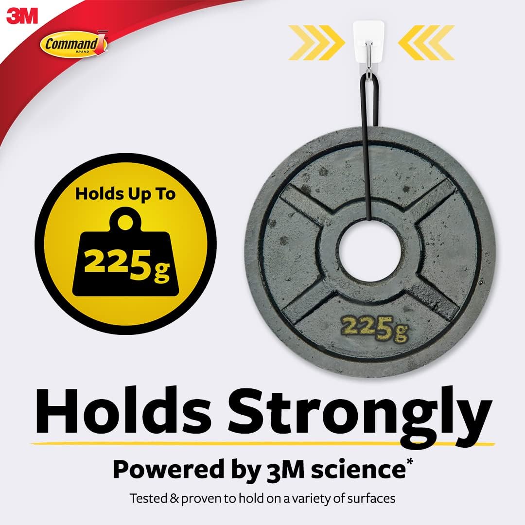 3M Command Small Wire Hooks | 3 Pack | Holds Upto 225g | Code 17067