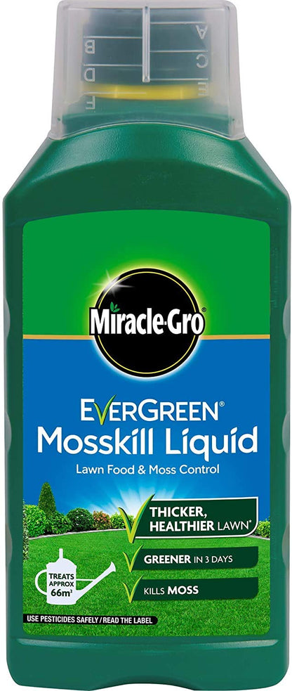 Miracle-Gro Mosskill Liquid Lawn Care, 1 Litre Concentrate, 67 M² Coverage