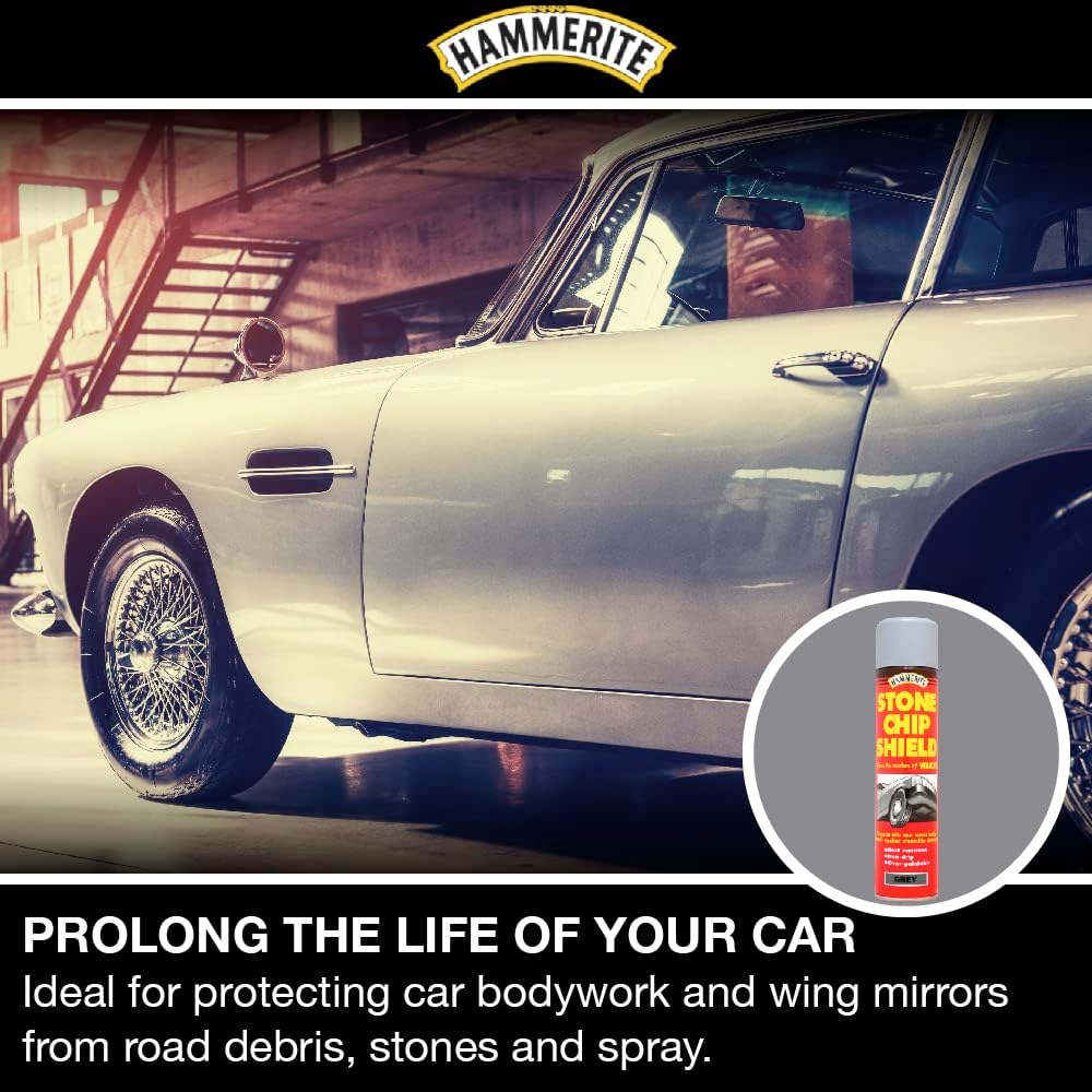 Hammerite Stone Chip Shield Underbody GREY Metal Paint  600Ml Aerosol
