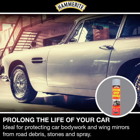 Hammerite Stone Chip Shield Underbody GREY Metal Paint  600Ml Aerosol
