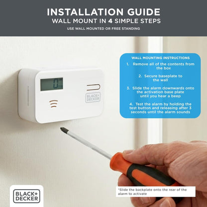 BLACK+DECKER Carbon Monoxide Alarm and Detector with LCD Screen