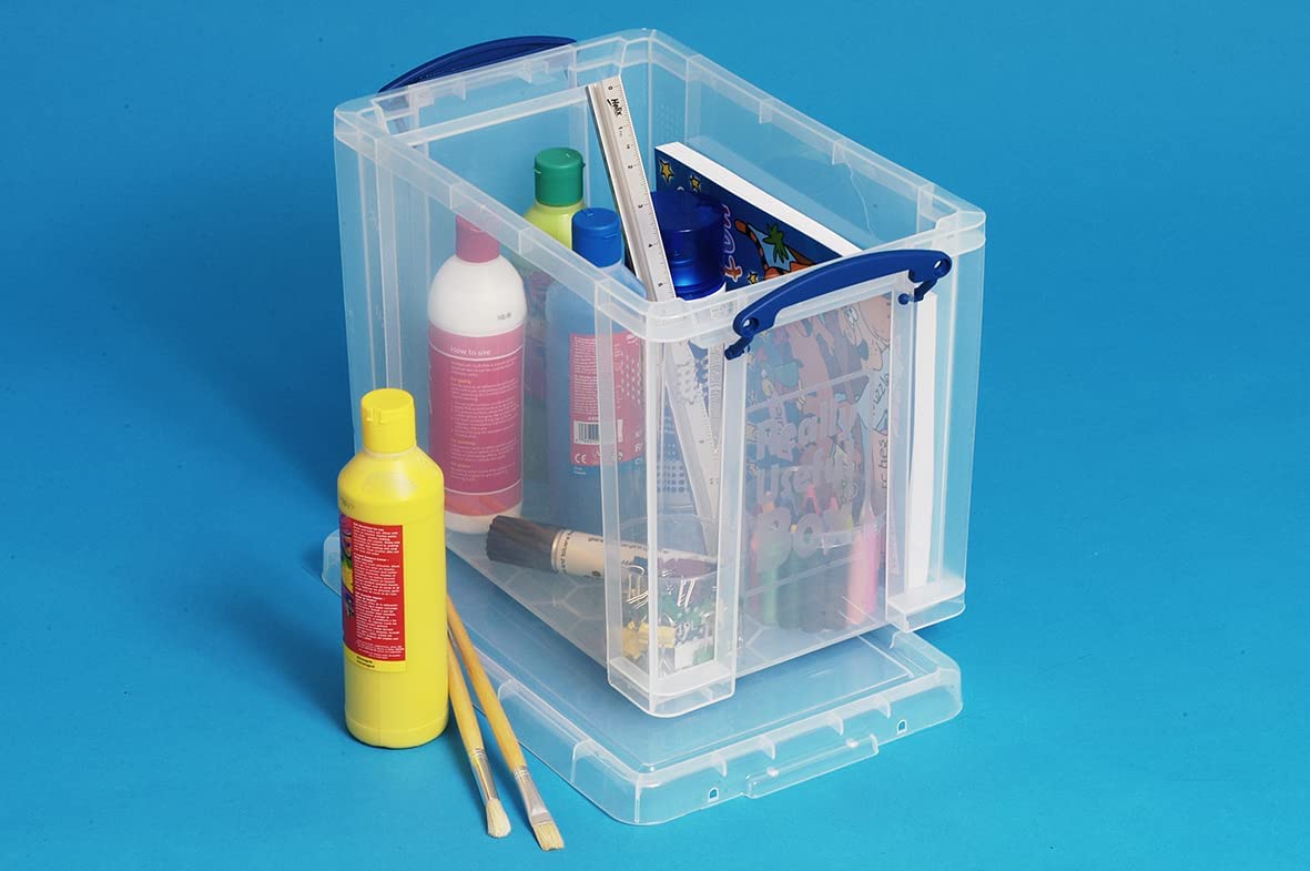 Really Useful 19L Plastic Storage Box With Lid W375xD255xH290mm Clear