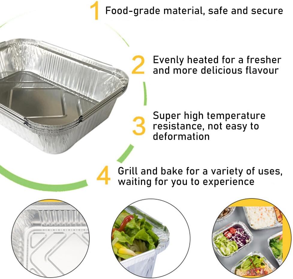 Caroline Foil Trays & Lids 16oz | 103 x 129 x 41mm | 1 x 10pk