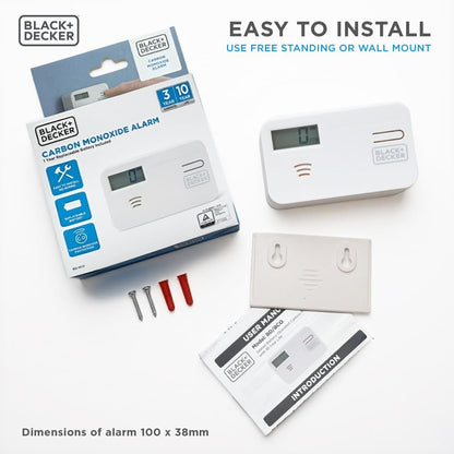 BLACK+DECKER Carbon Monoxide Alarm and Detector with LCD Screen